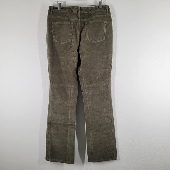 St Johns Bay Corduroy Pants Sz 16 Tall Green Straight Secretly Slender Boot Cut - Picture 5 of 10